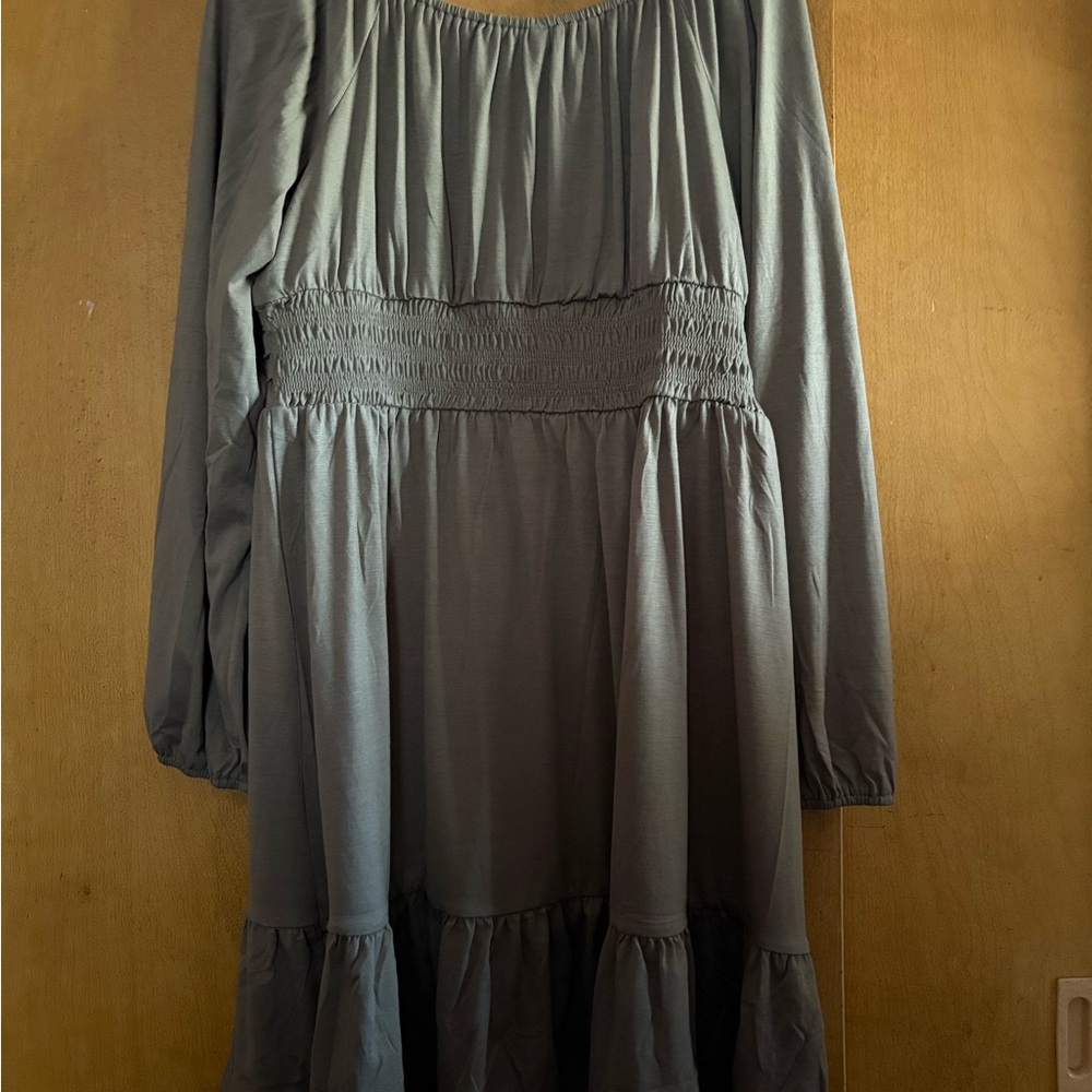 Chic Long Sleeve Olive Dress - Picture 12 of 12